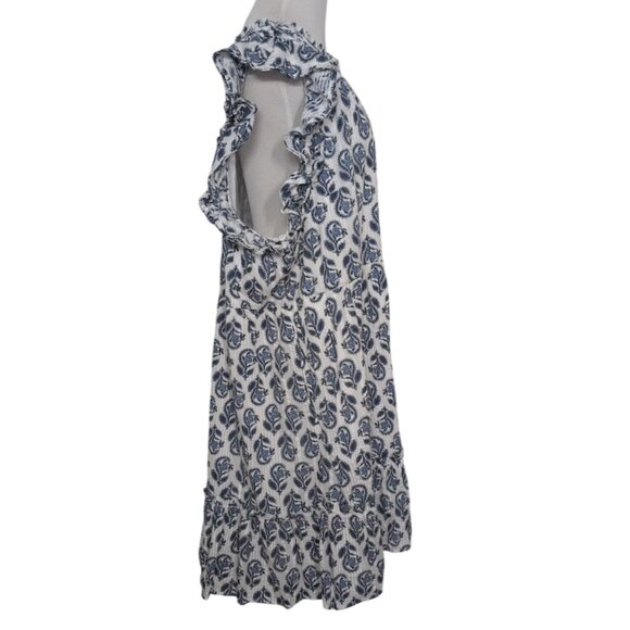 Crown & Ivy Flutter Sleeve Dress Womens Plus Size 3X White Blue Floral V Neck - Picture 6 of 10